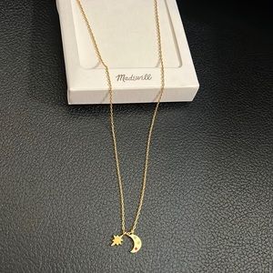 NWT  Madewell necklace with star and moon - new in box, 16-19" length